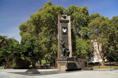 Buenos Aires, Arjantin 18 Nisan: Evita olarak bilinen Eva Peron anıtı, 18 Nisan 2019 tarihinde Buenos Aires Arjantin 'de Arjantin tarihindeki tartışmasız en önemli kadının anısını onurlandırdı.