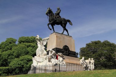 Buenos Aires, Arjantin Nisan 18: Buenos Aires Recoleta mahallede Mitre Anıtı eski Arjantin cumhurbaşkanı Bartolome Mitre Nisan onuruna 18, 2019 Buenos Aires, Arjantin