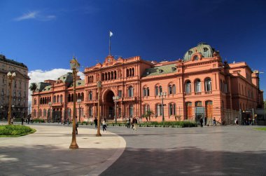 Buenos Aires, Arjantin Nisan 18: Casa Rosada, burada görülen, tartışmasız buenos aires tarihi Plaza de Mayo bulunan en önemli dönüm noktası 18 Nisan 2019 Buenos Aires, Arjantin