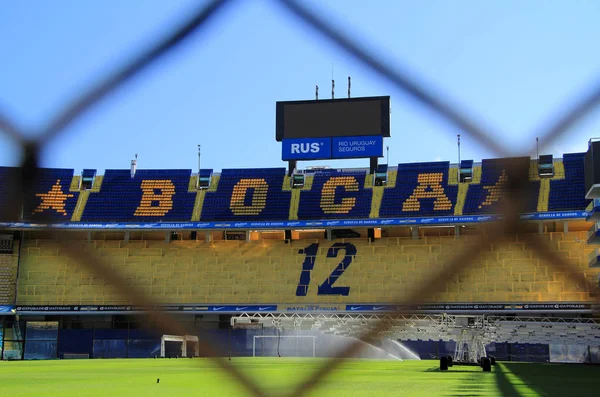 Buenos Aires, Arjantin Nisan 20: La Bombonera stadyumu dünyaca ünlü Boca Juniors futbol takımı ev sahipliği yapıyor ve Buenos Aires Nisan La Boca kalbini temsil 20, 2019 Buenos Aires, Arjantin