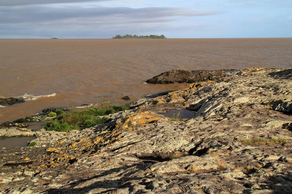 Uruguay Colonia Del Sacramento Kıyılarından Rio Plata Daki Tarihi Deniz — Stok fotoğraf