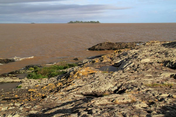 Desde Costa Colonia Del Sacramento Uruguay Puede Ver Una Pequeña — Foto de Stock