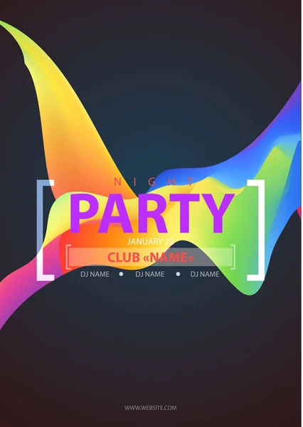 Noční disko párty plakát pozadí — Stockový vektor