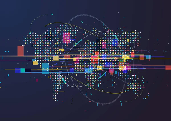 Инфографика на карте мира. Векторный фон — стоковый вектор