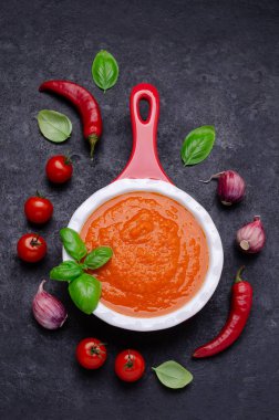 Ev yapımı sebze kırmızı sos