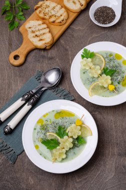 Soğuk yeşil sebze çorbası