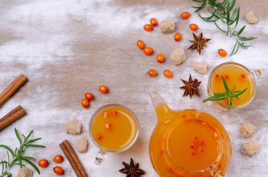 Vitamin sağlıklı deniz dikeni çayı
