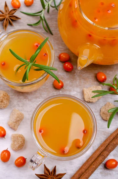 Vitamina saludable té de espino cerval de mar — Foto de Stock