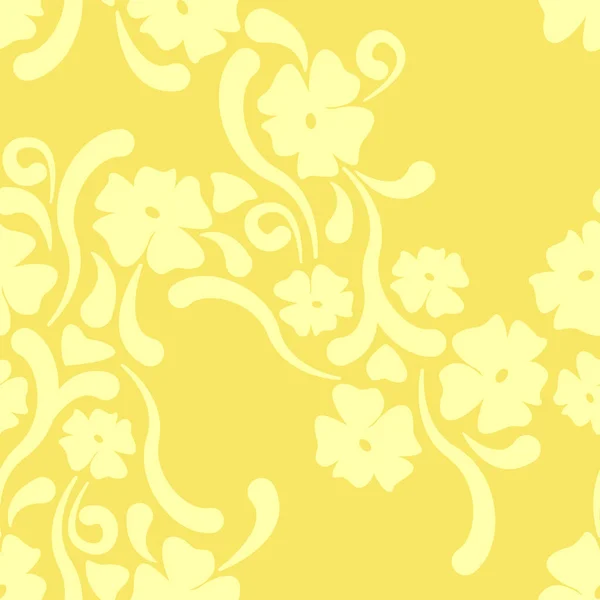Vector Seamless Abstract Vintage Pattern Flowers Yellow Color Perfect Fabric — Stock Photo, Image