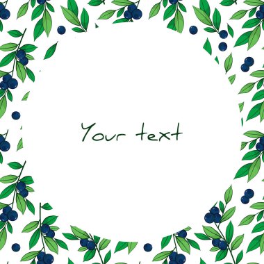 Yabanmersinli vektör çerçevesi; tebrik kartları, paketleme, davetiyeler, posterler, afişler, web tasarımı için doğal çerçeve.