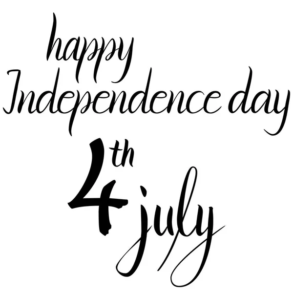 Inskriften glad självständighetsdag 4 juli — Stock vektor