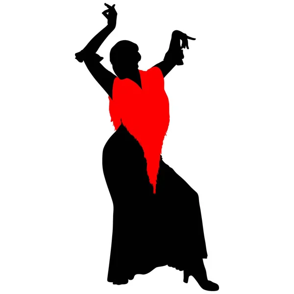 Silhouet van flamencodanser — Stockvector