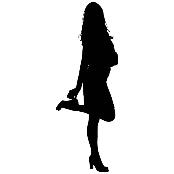 Woman is standing on one leg — Stock Vector