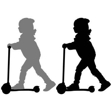 girl on scooter clipart