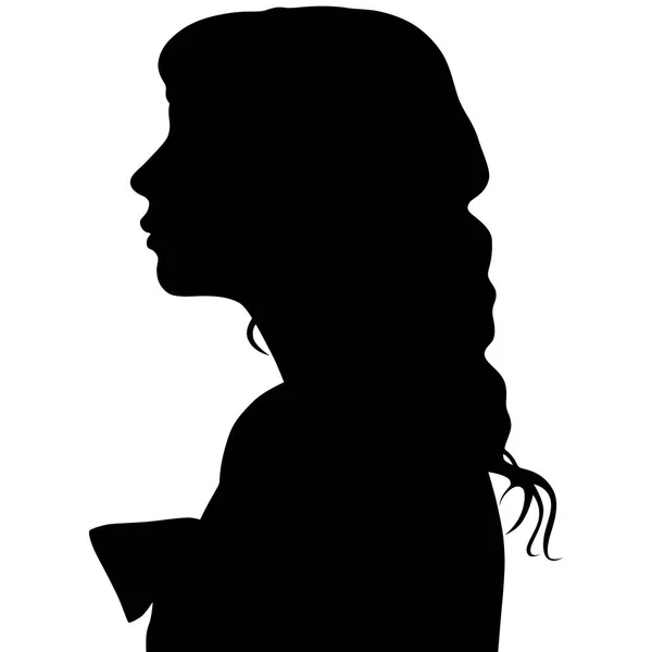 Silueta de una mujer de perfil — Vector de stock