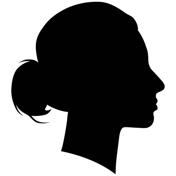 Silhouette d'une femme de profil — Image vectorielle