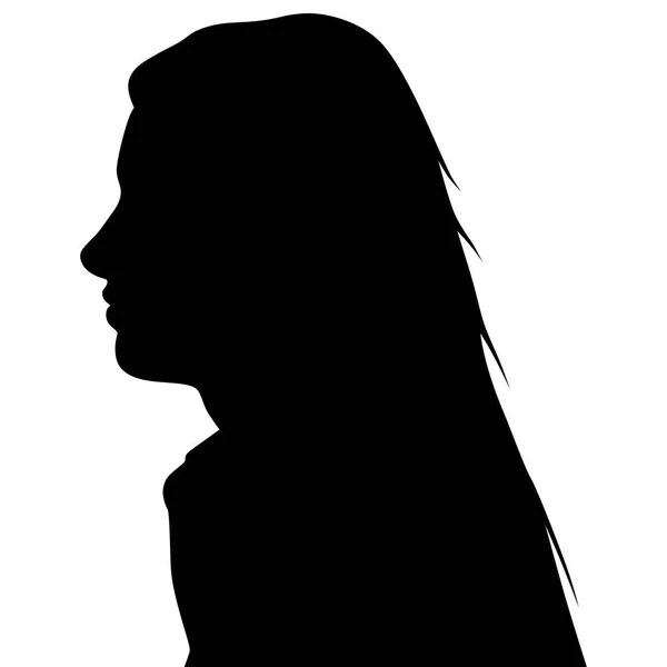 Silhouette d'une femme de profil — Image vectorielle