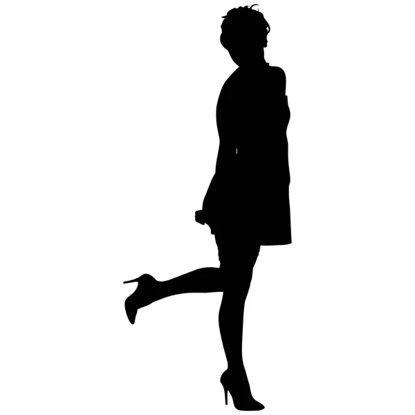 Silhouette de pin-up fille sexy — Image vectorielle