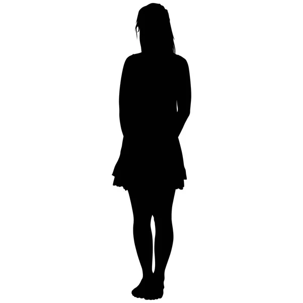 Woman in a short skirt of a barefoot — Stock Vector