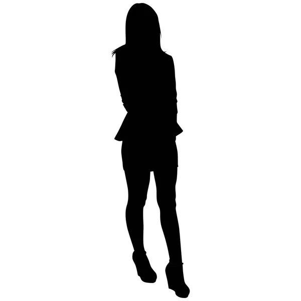 Frau mit langen Beinen in einem kurzen Rock — Stockvektor