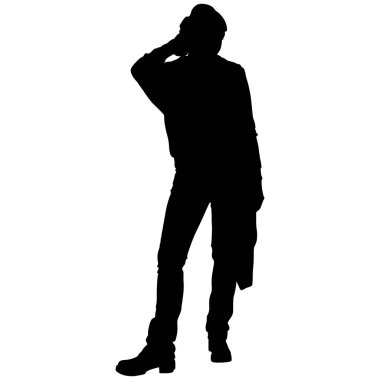 Kız kot pantolon, kazak, çizmeler eşarp poz ile