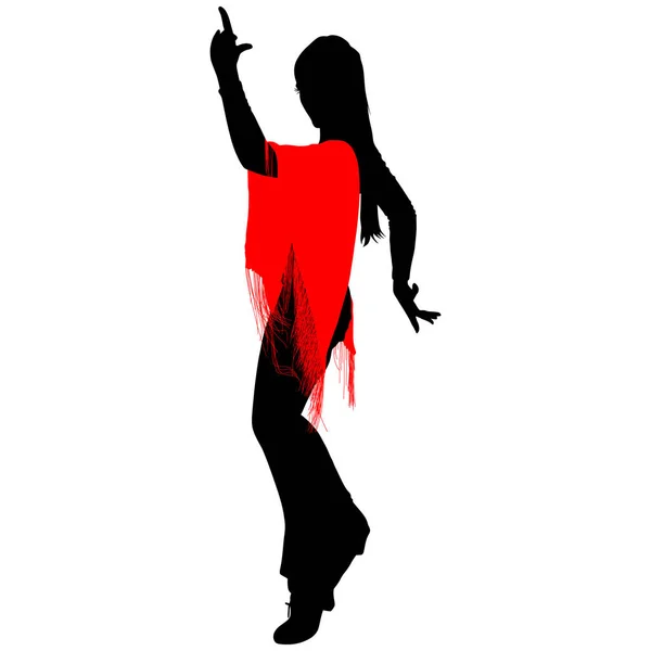Sylwetka tancerz flamenco — Wektor stockowy
