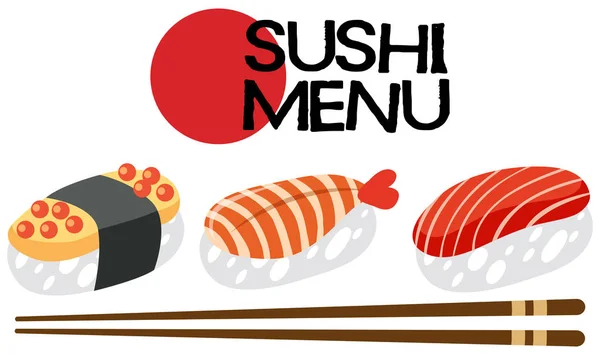 Uma Ilustração Japonesa Conjunto Menus Sushi —  Vetores de Stock