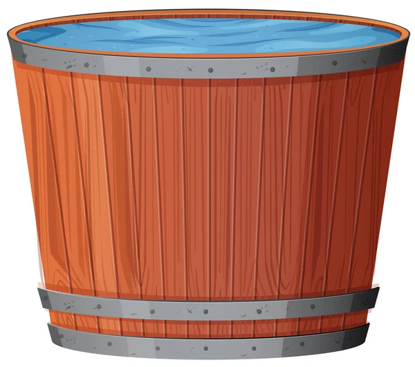 木桶中的水白色背景插图 — 图库矢量图片