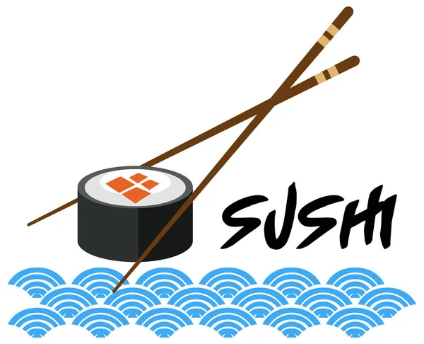 Modelo Japonês Sushi Ilustração Fundo Branco —  Vetores de Stock