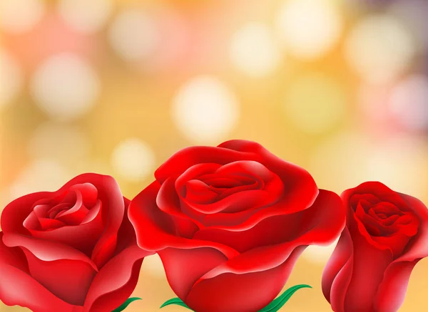 Vermelho Belas Rosas Blur Fundo Ilustração — Vetor de Stock