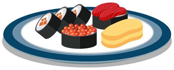 A Set of Japanese Sushi illustration