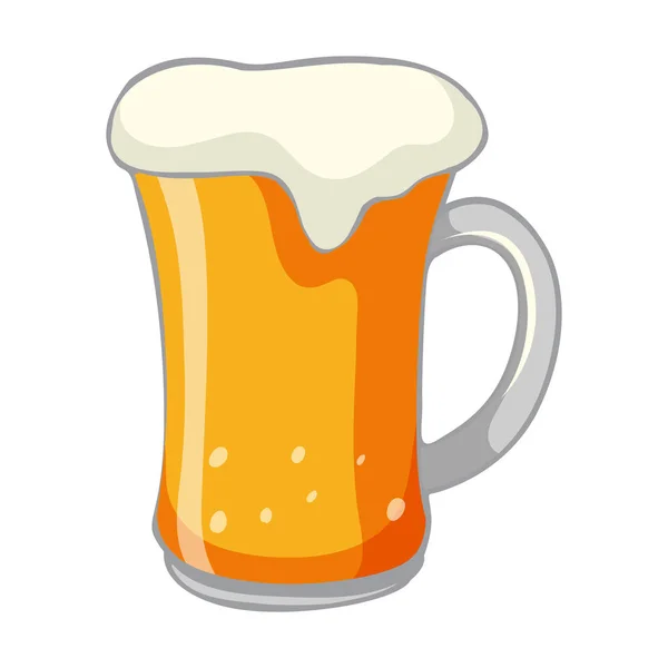 Una Cerveza Fría Sobre Fondo Blanco Ilustración — Vector de stock