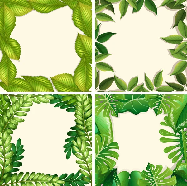 A Set of Green Leaf Border  illustration