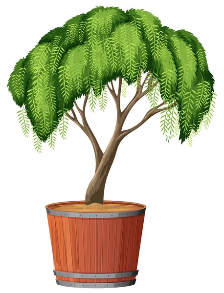 Trädplantering Potten Illustration — Stock vektor
