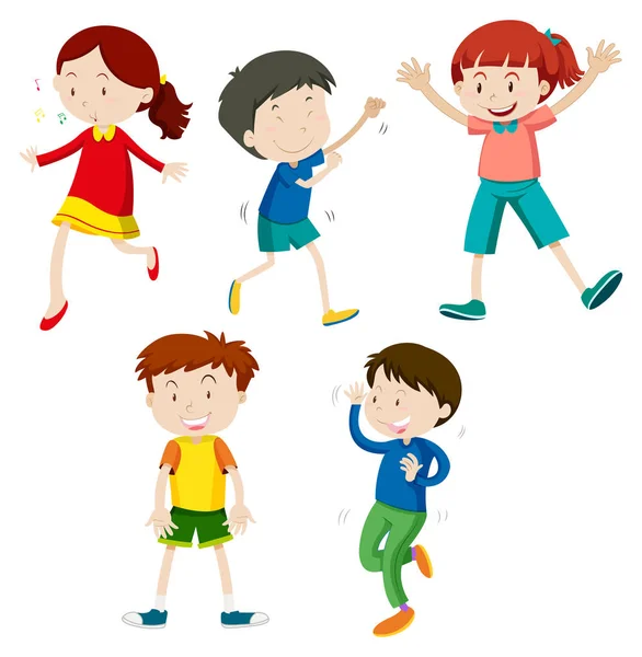 Ilustrace Nachází Děti Tančí — Stockový vektor
