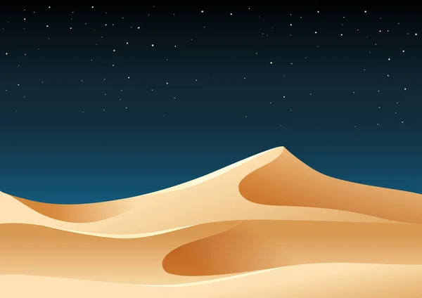 Arena Del Desierto Por Noche Ilustración — Vector de stock