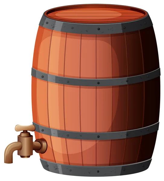 A Wine Barrel on White Background illustration