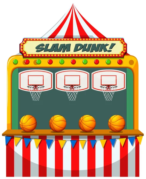 Slam Dunk Carnival Stall Illustration — Stock vektor