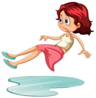 Bir kız olan kaza Slip illüstrasyon