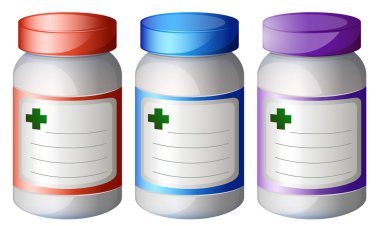 Beyaz arka plan illüstrasyon renkli bir ilaç