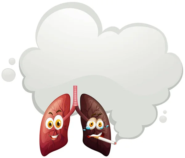 Bir Karşılaştırma Insan Akciğer Illüstrasyon — Stok Vektör