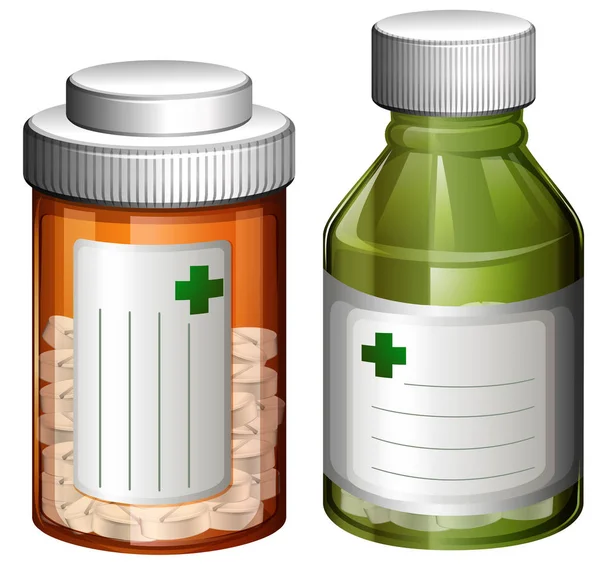 Eine Reihe Von Medikamenten Flasche Illustration — Stockvektor
