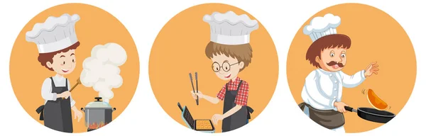 Set International Chef Illustration — Stock Vector