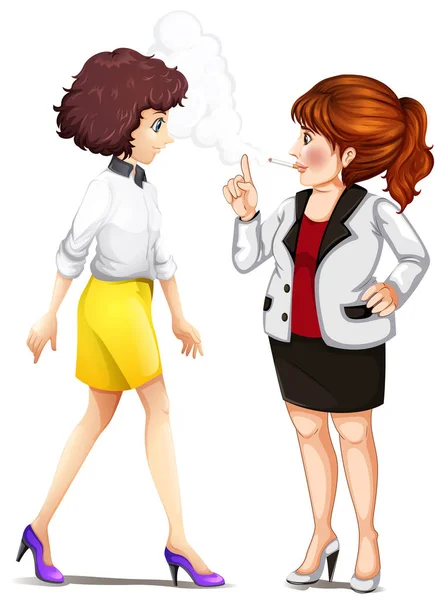 两个女性插画的比较 — 图库矢量图片