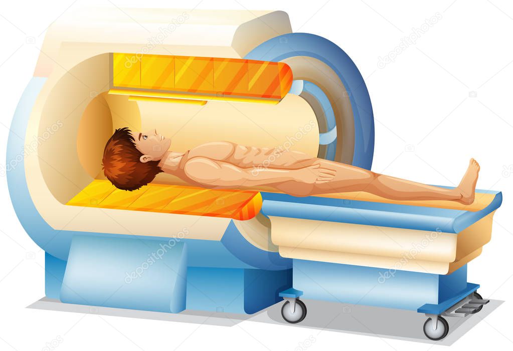 A Man in MRI Scanner illustration
