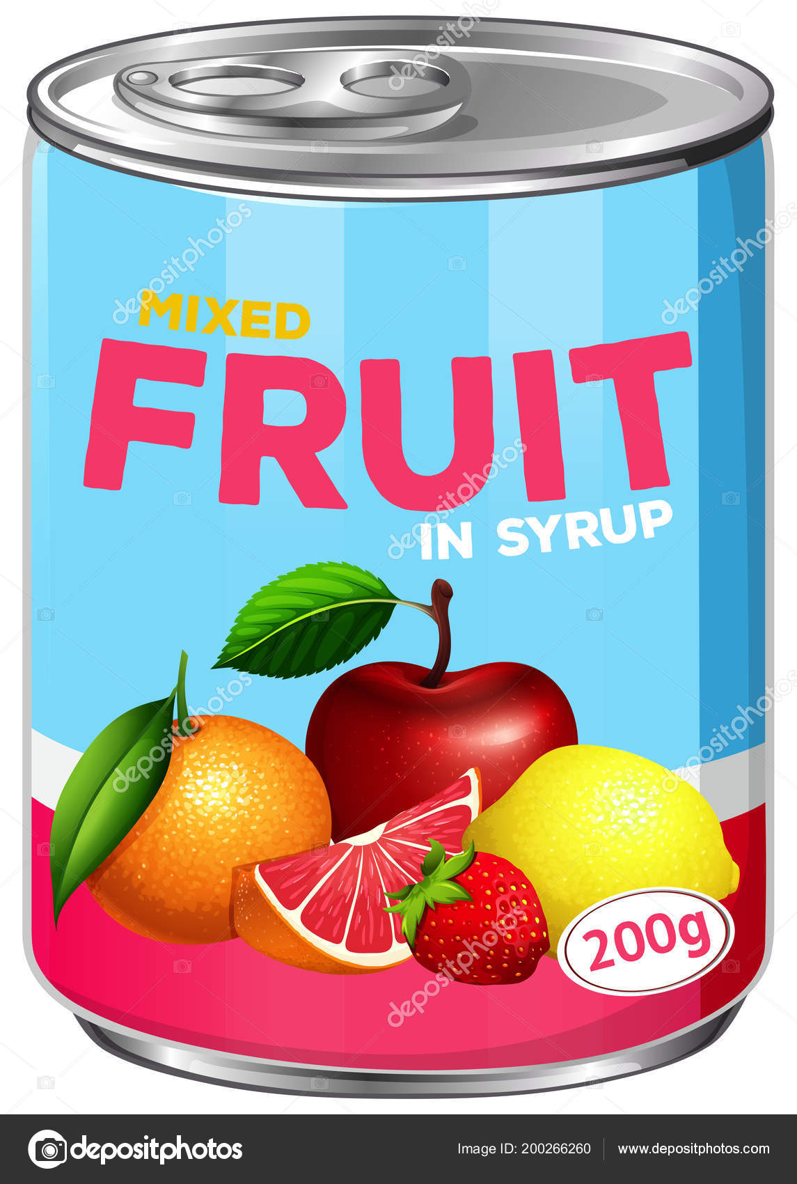 Can Mixed Fruit Syrup Illustration Stock Vector by ©blueringmedia 200266260