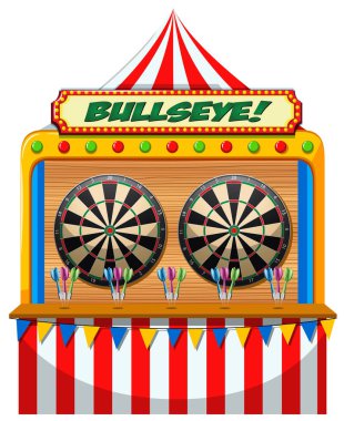 Bir eğlence Fuarı oyun Booth illüstrasyon