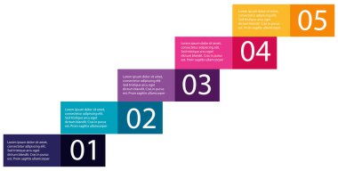 İnfographics illüstrasyon artan bir adım