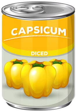 Bir olabilir, Capsicum Whate arka plan illüstrasyon üzerinde