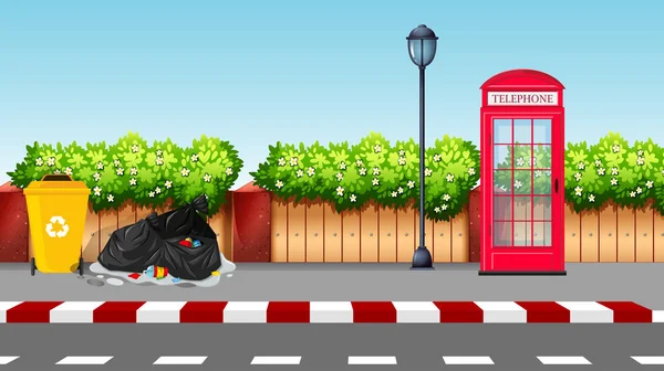 Kirli mahalle illüstrasyon çöpe